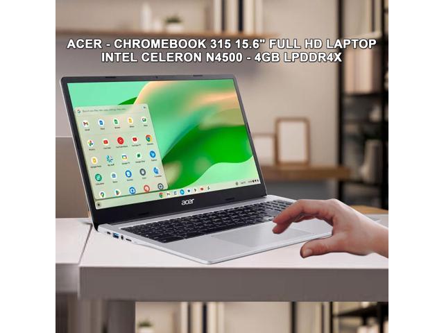 Acer - Chromebook 315 - 15.6" Full HD Laptop - Intel Celeron N4500 - 4GB LPDDR4X - 64GB eMMC - Protective Sleeve – - Silver - image 3