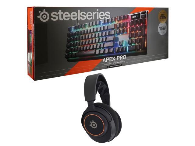 SteelSeries Apex Pro Full Size Wired OmniPoint Gaming Keyboard Gen 3 with SteelSeries Arctis Nova 3 Wired Gaming Headset