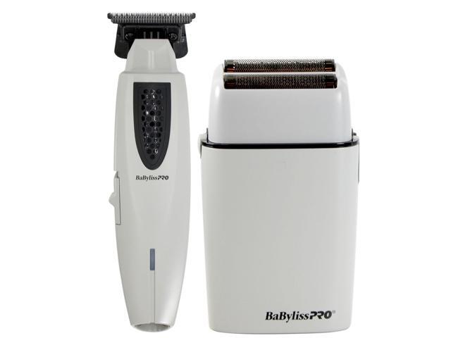 BaByliss Pro LITHIUMFX+ Limited Edition Cordless Lithium Ergonomic Trimmer (Grey) FX773NGY with Cordless Metal Double Foil Shaver (Gray) FXFS2GY