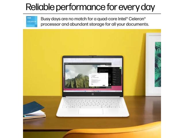 HP - 14" Laptop - Intel Celeron N4500 2021 - 4GB Memory - 64GB eMMC - Snowflake White - image 4
