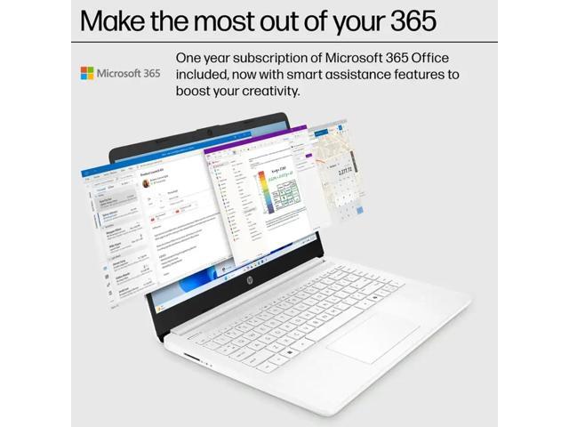 HP - 14" Laptop - Intel Celeron N4500 2021 - 4GB Memory - 64GB eMMC - Snowflake White - image 6