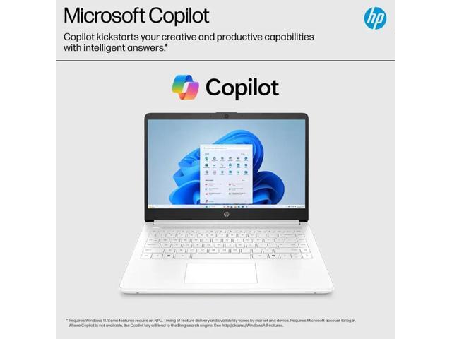 HP - 14" Laptop - Intel Celeron N4500 2021 - 4GB Memory - 64GB eMMC - Snowflake White - image 7
