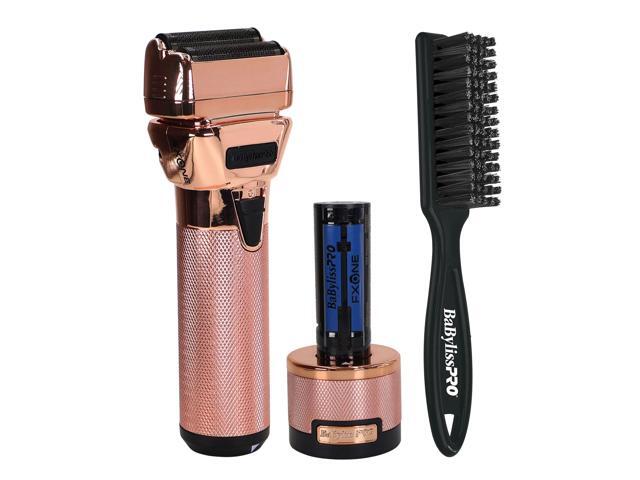 BaByliss Pro FXONE ROSEFX All-Metal Interchangeable-Battery Shaver FX79FSRG with Fade Brush - Black