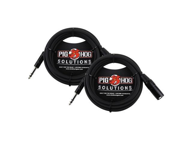 2x Pig Hog 1/4' TRS to XLR Balance Adaptor Cable, 25 Feet PX-TMXM25