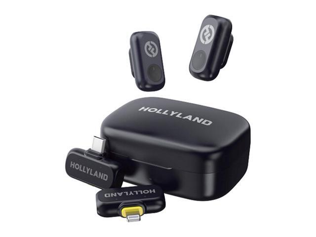 Hollyland LARK A1 Combo 2-Person Wireless Microphone System with USB-C and Lightning Connectors for Mobile Devices (Space Gray, 2.4 GHz) Video Bundle
