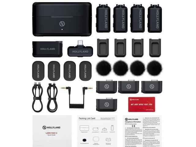 Hollyland LARK M2 COMBO 2-Person Wireless Combo Microphone System 2.4 GHz (Black) Video Bundle