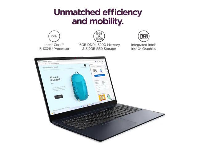 Lenovo - Ideapad 1i 15.6" Full HD Touchscreen Laptop - Intel Core i5-1334U 2023 - 16GB Memory - 512GB SSD - Abyss Blue - image 3