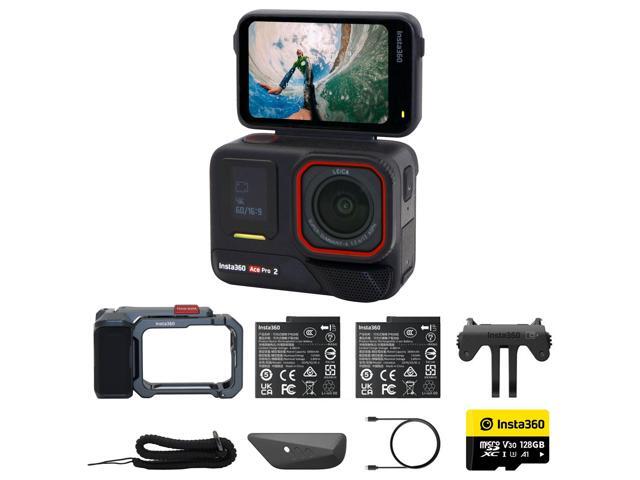 Insta360 Ace Pro 2 Xplorer Dual Battery Waterproof Action Camera Bundle with 128GB Card