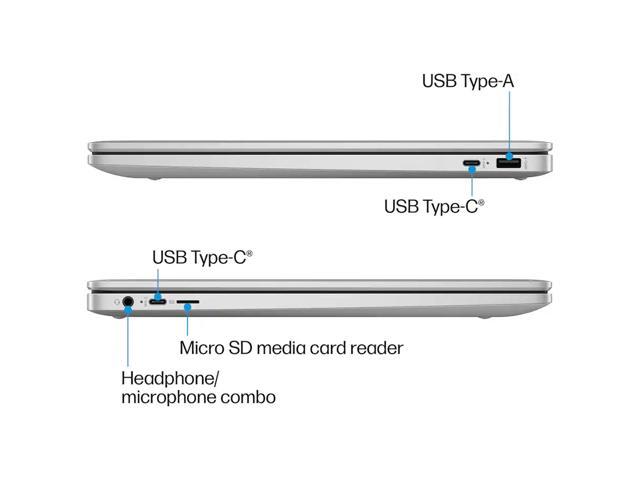 HP - 15.6" Chromebook Laptop - Intel Processor N200 2023 - 8GB Memory - 64GB eMMC - Natural Silver - image 12