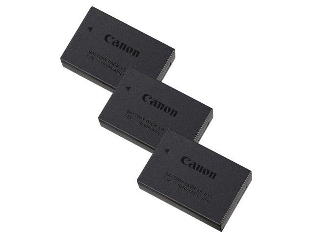 3-Pack Genuine Canon LP-E17 Battery for Canon EOS Rebel SL3, T7i, T6i, T6s, SL2, EOS RP, M6, M6 Mark II, M5, M3, 77D
