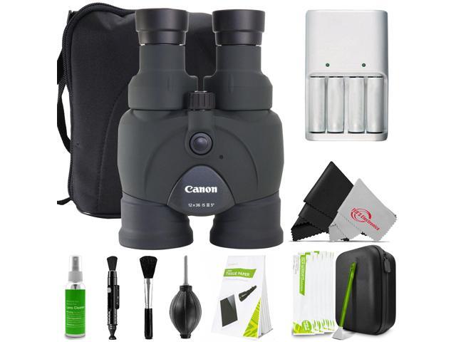 Canon 12x36 IS III Image Stabilized Binoculars with AA Rechargeable Battery and Charger and Professional Cleaning Kit