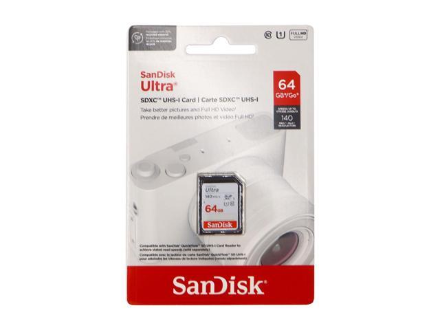 8x SanDisk 64GB Ultra SDXC UHS-I Memory Card - Up to 140MB/s, C10, U1, Full HD, SD Card