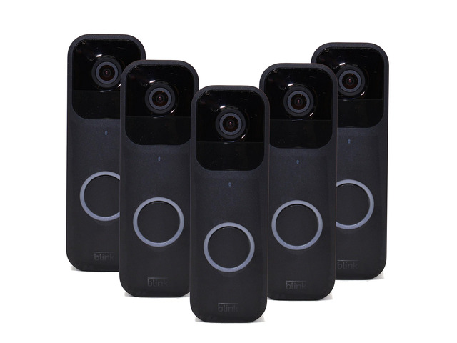 5x Blink Smart Wifi Video Doorbell Wired/Battery Operated (Black)
