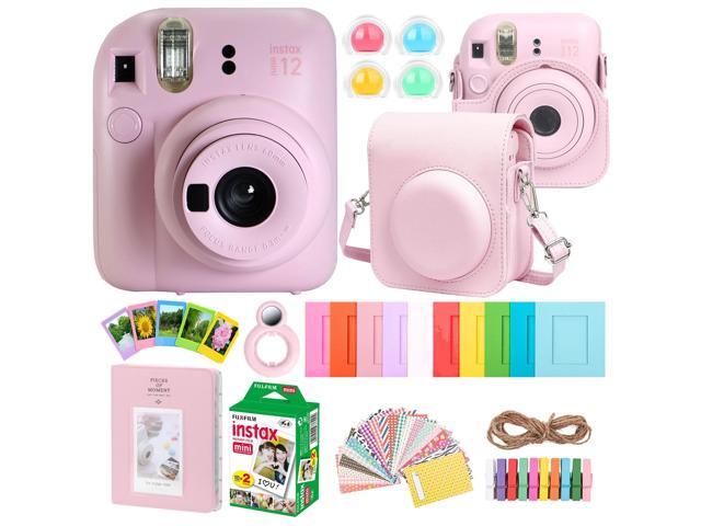 All-in-1 Instax Mini 12 Blossom Pink Camera Bundle Case Album Frames 40 Film Pack Kit Gift