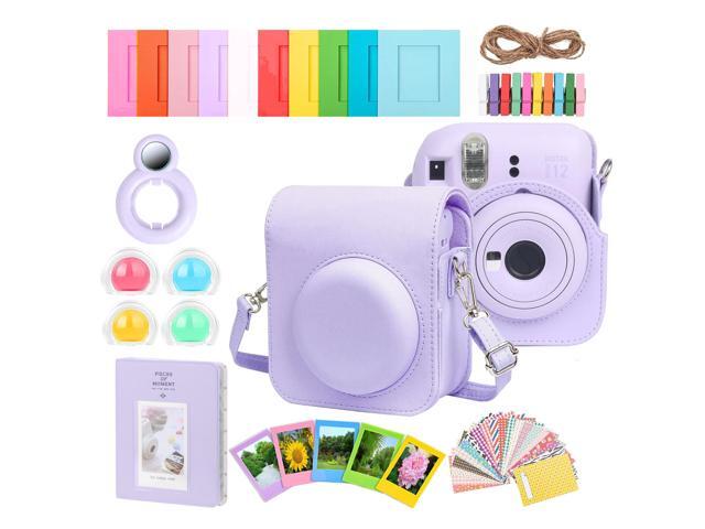 Complete Accessory Kit for Fujifilm Instax Mini 8/9/11/12 Camera Case, Photo Album, Frames, Stickers & Lens Filters (Purple)