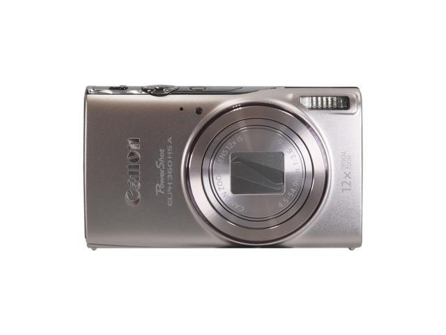 Canon PowerShot ELPH 360 HS A Digital Camera (Silver) with 64GB microSDXC Card All You Need Accessory Bundle