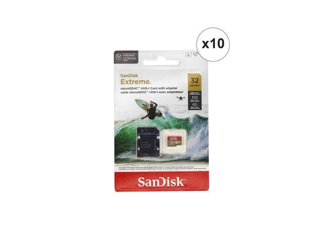 10x SanDisk 32GB Extreme UHS-I microSDHC Memory Card with SD Adapter