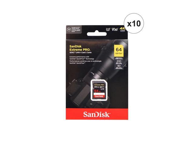 10x Sandisk 64GB Extreme PRO SDXC UHS-I Memory Card