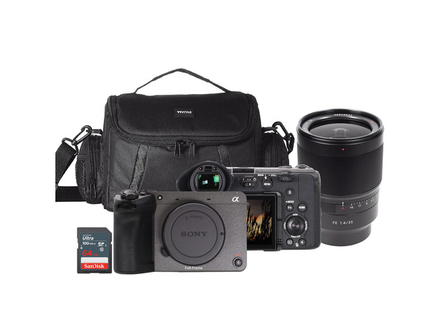 Sony FX2 Full-Frame Digital Cinema Line Camera (Gray) with Distagon T* FE 35mm f/1.4 ZA Lens and 64GB Ultra SDXC Card, Camera Bag