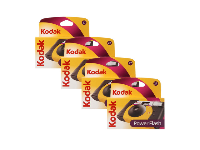 4x Kodak 35mm Disposable 800 Camera with Power Flash (27 Exposures)