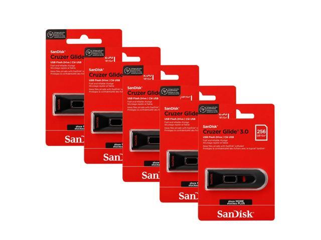 SanDisk Cruzer Glide 256GB USB 3.0 Flash Drive 5-Pack