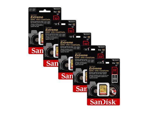 SanDisk Extreme 32GB SDHC UHS-I Memory Card 5-Pack