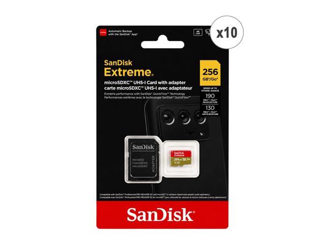 SanDisk Extreme microSDXC UHS-I 256GB Memory Card with Adapter 10-Pack