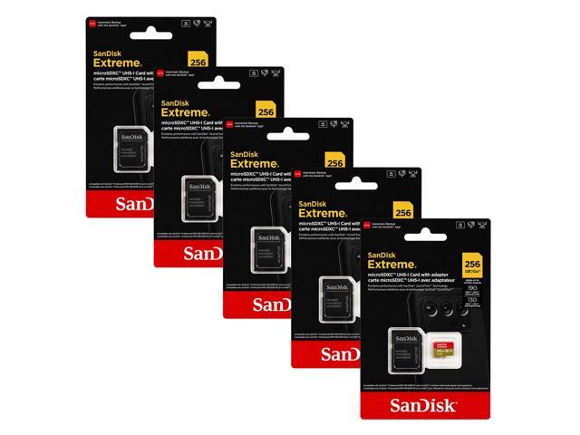 SanDisk Extreme microSDXC UHS-I 256GB Memory Card with Adapter 5-Pack