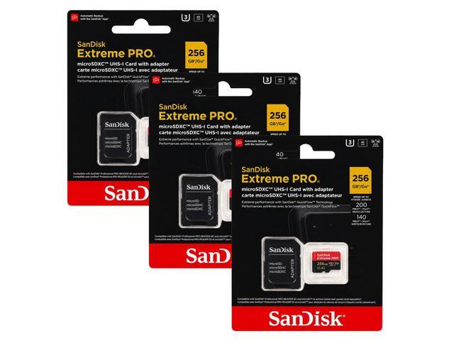 SanDisk Extreme Pro 256GB Class 10 microSDXC UHS-I Memory Card 3-Pack
