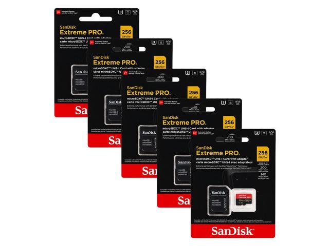 SanDisk Extreme Pro 256GB Class 10 microSDXC UHS-I Memory Card 5-Pack
