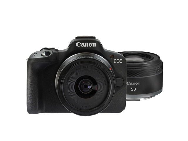 Canon EOS R50 Mirrorless Camera with RF-S 18-45mm f/4.5-6.3 IS STM and RF 50mm f/1.8 STM Lens