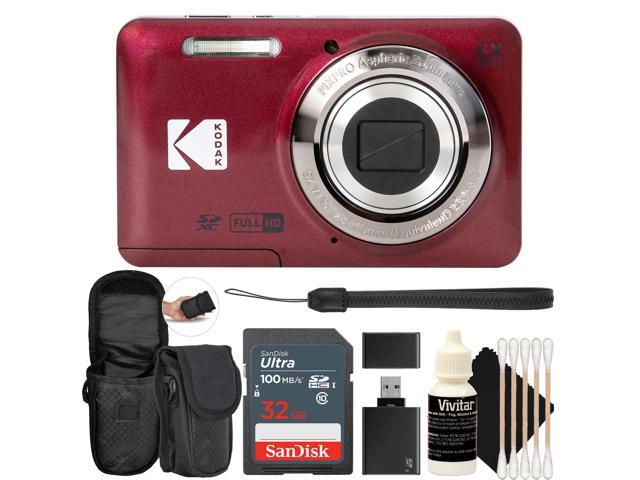 Kodak PIXPRO FZ55 16MP Digital Camera - Red Essential Bundle