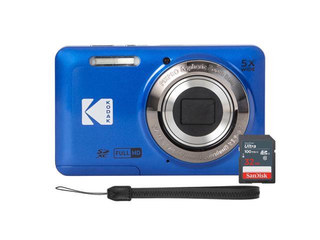 Kodak PIXPRO FZ55 16MP Digital Camera Blue with SanDisk 32GB SDHC Ultra Memory Card