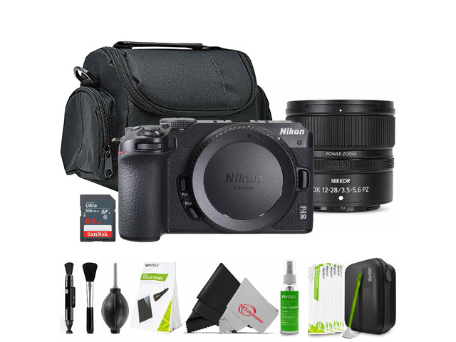 Nikon Z 30 Mirrorless Camera with NIKKOR Z DX 12-28mm f/3.5-5.6 PZ VR Lens Accessory Bundle