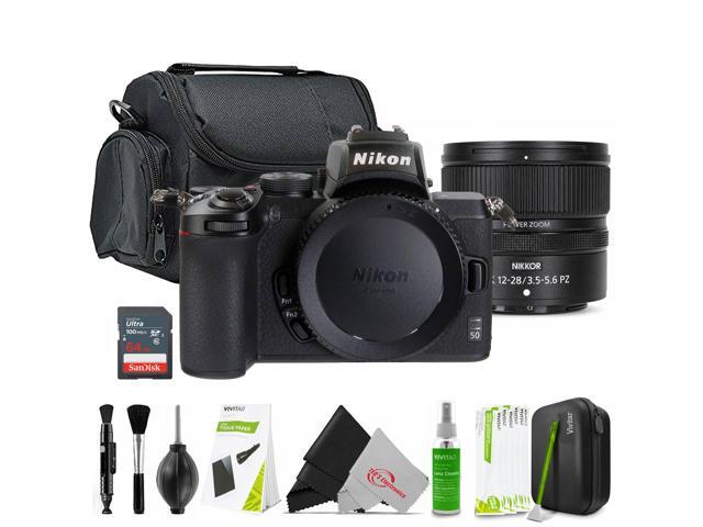 Nikon Z50 Mirrorless Digital Camera with NIKKOR Z DX 12-28mm f/3.5-5.6 PZ VR Lens Accessory Bundle