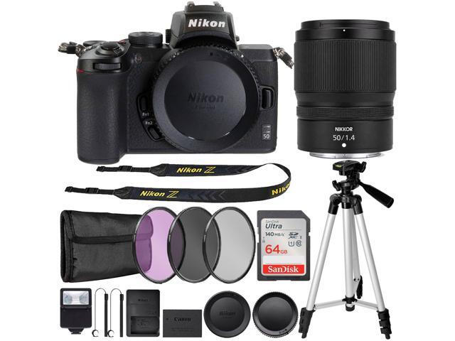 Nikon Z50 Mirrorless Digital Camera with NIKKOR Z 50mm f/1.4 Lens Accessories Bundle