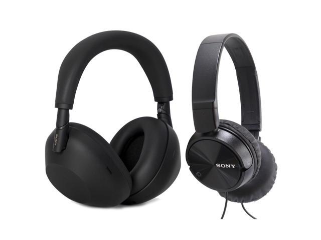 Sony WH-1000XM6 Wireless Noise Canceling Headphones - Black with Sony MDR-ZX110 On-Ear Wired Headphones