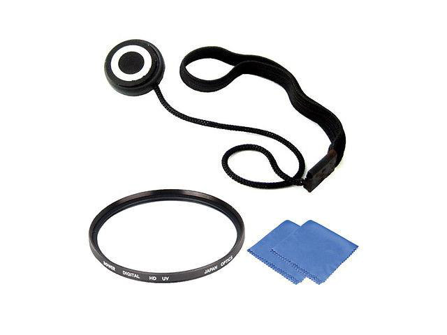 Lens Cap Holder with 67mm UV Filter and Lens Cleaning Cloth