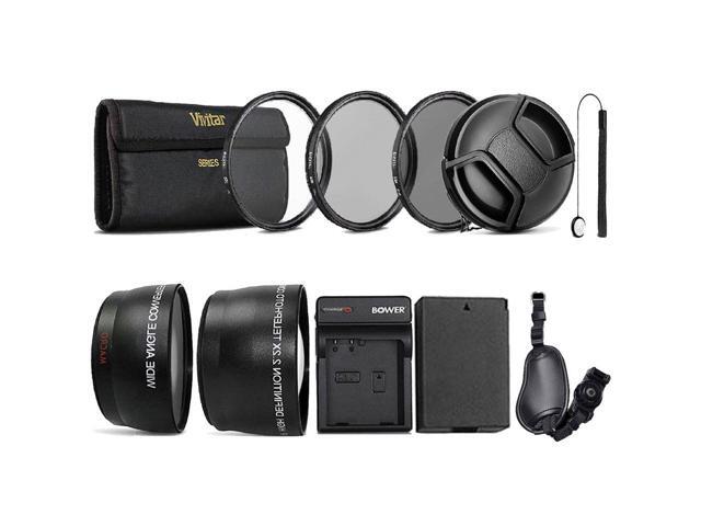 Vivitar 58mm Lens Accessory Kit Bundle + Replacement LP-E10 Battery for Canon EOS 1100D 1200D Rebel T5 T3