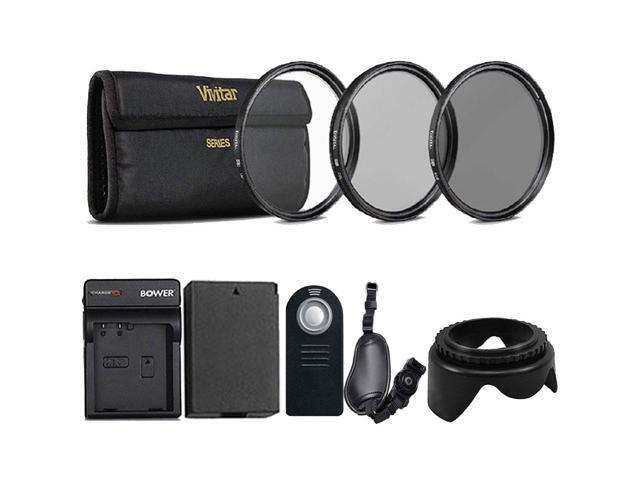 Vivitar 58mm UV CPL ND Kit with Replacement LP-E10 Battery for Canon EOS 1100D 1200D Rebel T5 T3