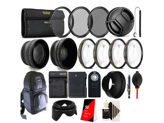 Vivitar 52mm Top Accessory Lens Kit + Replacement EN-EL14 Battery for Nikon D3200 D3300 D5200 D5300 D5500