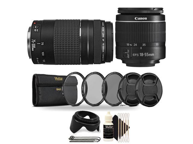 Canon EF-S 18-55mm III f/3.5-5.6 Camera Lens with Canon EF 75-300mm III Lens and 58mm Lens Kit