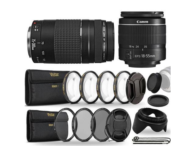 Canon EF-S 18-55mm III f3.5-5.6 Camera Lens with Canon EF 75-300mm III Lens and 58mm Accessory Kit