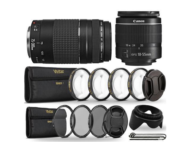 Canon EF-S 18-55mm III f/3.5-5.6 Camera Lens with Canon EF 75-300mm III Lens and 58mm Filter Kit