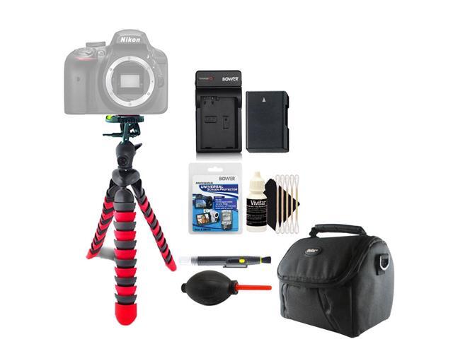 Vivitar Flexible Tripod + Replacement EN-EL14 Battery + Screen Protector & Cleaning Kit for Nikon