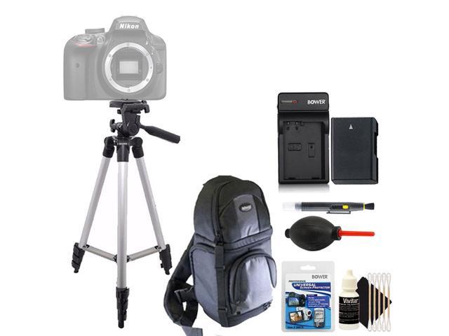 Vivitar Tall Tripod + Replacement EN-EL14 Battery + Screen Protector & 3pc Cleaning Kit for Nikon