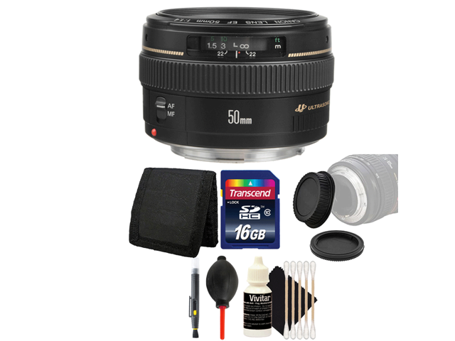 Canon EF 50mm f/1.4 USM Lens with 16GB Ultimate Accessory Kit for Canon EOS 550D 500D 450D 400D