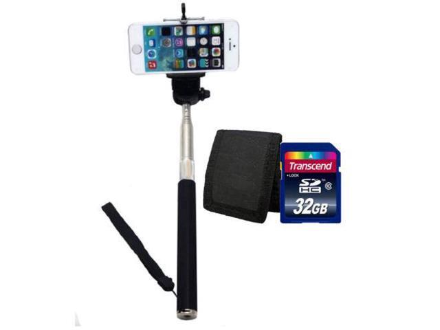 Bower Extendable Handheld Selfie Stick Monopod for Samsung iPhone + 32GB Card