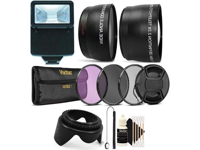 55mm Lens Filter Accessory Kit with Slave Flash for Nikon with AF-P 18-55mm Lens