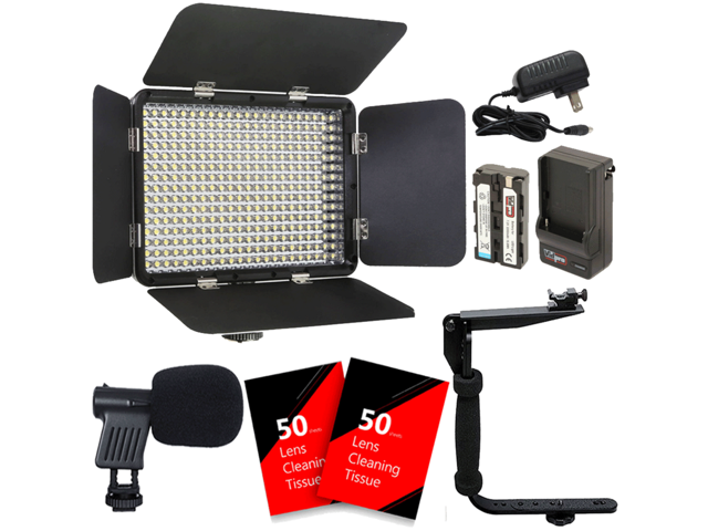 Vidpro LED-330X Varicolor Studio Video Lighting Kit w/ Barn Doors and Bundle Kit
